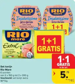 Carrefour Market Rio Mare Set tonijn aanbieding