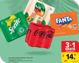 Carrefour Market Coca-Cola, Fanta en Sprite of Fuze Tea aanbieding