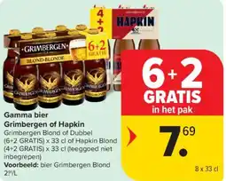 Carrefour Market Grimbergen of Hapkin Gamma bier aanbieding