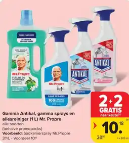 Carrefour Market Gamma Antikal, gamma sprays en allesreiniger Mr. Propre aanbieding