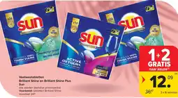 Carrefour Market Sun Vaatwastabletten Brilliant Shine en Brilliant Shine Plus aanbieding