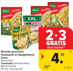 Carrefour Market Knorr Bereide gerechten Snackpots en Spaghetteria aanbieding