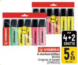 Cora Stabilo Boss 6 markeerstiften aanbieding