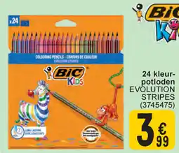 Cora Bic kids 24 kleur potloden evolution stripes aanbieding