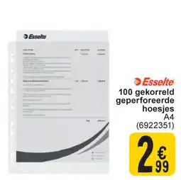 Cora Esselte 100 gekorreld geperforeerde hoesjes A4 aanbieding