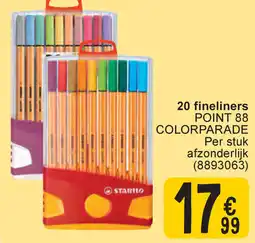 Cora Stabilo 20 fineliners point 88 colorparade aanbieding