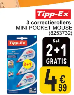 Cora Tipp-ex 3 correctierollers mini pocket mouse aanbieding