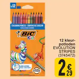 Cora Bic kids 12 kleurpotloden evolution stripes aanbieding