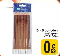 Cora 10 HB potloden met gom aanbieding