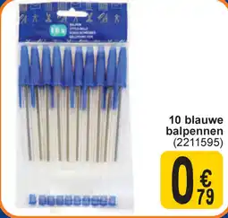 Cora 10 blauwe balpennen aanbieding