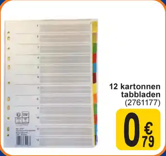 Cora 12 kartonnen tabbladen aanbieding