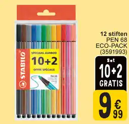 Cora Stabilo 12 stiften pen 68 eco-pack aanbieding