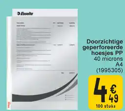 Cora Esselte Doorzichtige geperforeerde hoesjes PP 40 microns A4 aanbieding