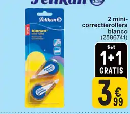Cora Pelikan 2 mini correctierollers blanco aanbieding