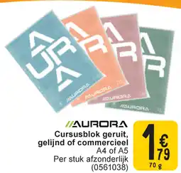 Cora Aurora Cursusblok geruit, gelijnd of commercieel A4 of A5 aanbieding