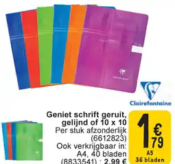 Cora Clairefontaine Geniet schrift geruit, gelijnd of 10 x 10 aanbieding