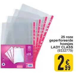 Cora 25 roze geperforeerde hoesjes lady class aanbieding