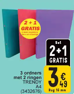 Cora 3 ordners met 2 ringen trendy A4 aanbieding