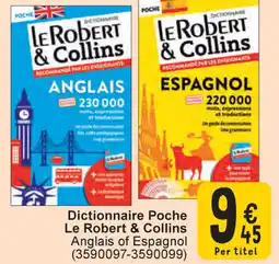 Cora Dictionnaire Poche Le Robert & Collins Anglais of Espagnol aanbieding
