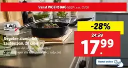 Lidl Gegoten aluminium sauteerpan, 28 cm aanbieding