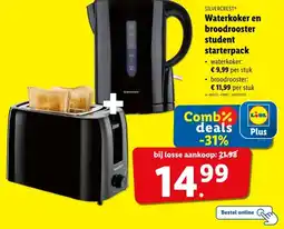Lidl Waterkoker en broodrooster student starterpack aanbieding