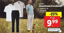 Lidl Linnen broek of overhemd aanbieding