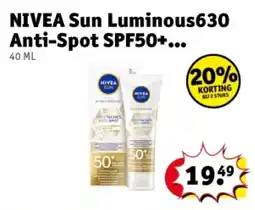 Kruidvat NIVEA Sun Luminous630 Anti-Spot SPF50+ aanbieding
