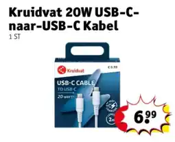 Kruidvat Kruidvat 20W USB-Cnaar-USB-C Kabel aanbieding