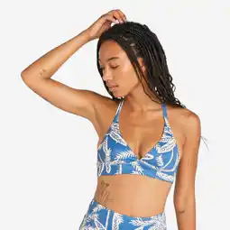 Decathlon Bikinitop voor dames Bea palmer blauw aanbieding
