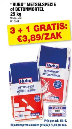 Hubo Hubo betonmortel 25kg aanbieding