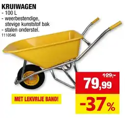 Hubo AVR kruiwagen professioneel 100l geel aanbieding