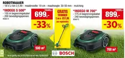 Hubo Bosch Indego M 700 robotmaaier 18V Li-Ion 700m² + accessoires aanbieding