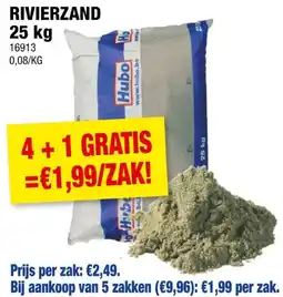 Hubo Hubo rivierzand 0/2 fijn 25kg aanbieding