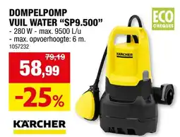 Hubo Karcher SP 9500 dompelpomp 280W vuil water aanbieding
