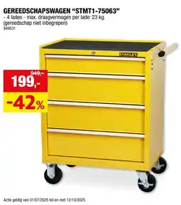 Hubo Stanley gereedschapswagen 75x53x78 cm aanbieding