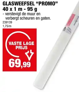 Hubo Glasweefsel 1x40 m ruit aanbieding