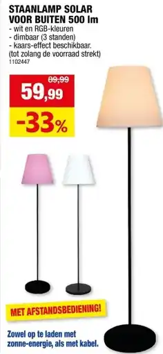 Hubo Solar LED vloerlamp 4W zwart aanbieding