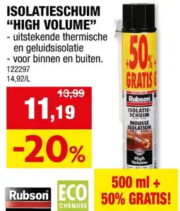 Hubo Rubson High Volume isolatieschuim 500ml+50% aanbieding