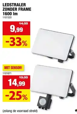 Hubo LED straler zonder frame 20W aanbieding