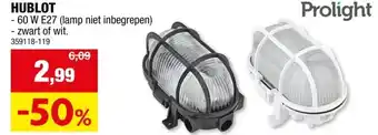 Hubo Prolight Hublot wandlamp 60W E27 wit aanbieding