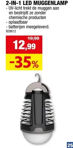 Hubo 2-in-1 LED muggenlamp 3W aanbieding