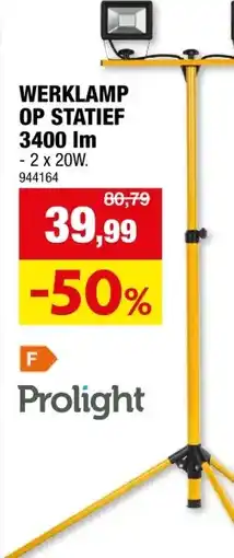 Hubo Prolight LED straler op statief 2x20W aanbieding