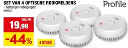 Hubo Profile Optische rookmelder E-Block 9V 4 stuks aanbieding