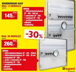 Hubo Legrand Zekeringskast voorbedraad 26 modules aanbieding