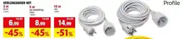Hubo Verlengsnoer met aarding 3m wit aanbieding