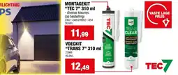Hubo Tec7 Universele afdichtingskit 310ml transparant aanbieding