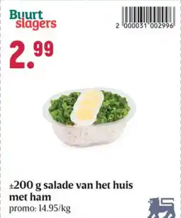 Buurtslagers Salade van het huis met ham aanbieding