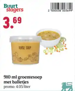 Buurtslagers Groentesoep met balletjes aanbieding