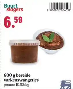 Buurtslagers Bereide varkenswangetjes aanbieding