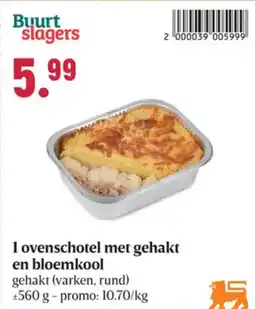 Buurtslagers I ovenschotel met gehakt en bloemkool aanbieding